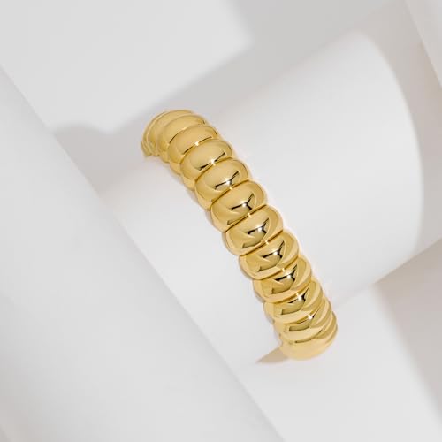 FAMARINE Gold Silver Chunky Bangle Bracelet for Women Men - style: Style C