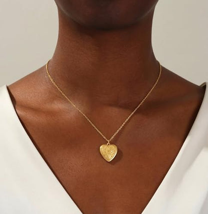 Gold Initial Heart Letter Pendant Necklace Jewelry for Women | 14K Gold Plated Fashion Waterproof Statement Cute Necklaces Dainty Personalized Name Friendship Couple Gifts for Women - color: Initial E
