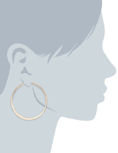 Amazon Essentials Gold Plated or Stainless Steel Flattened Hoop Earrings - color: Rose Gold, size: 50 mm
