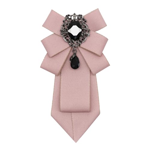 Big Crystal Bow Ties for Men Pre-tied Women Bowtie | Sparkly Laege Rhinestone, Eye-catching Edges, Adjusatble Strap, Polyester Fabric, 6.9"×3.7", Suitable for Suit Wedding Prom - color: Pink