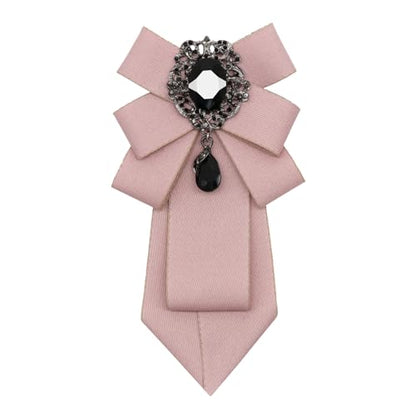 Big Crystal Bow Ties for Men Pre-tied Women Bowtie | Sparkly Laege Rhinestone, Eye-catching Edges, Adjusatble Strap, Polyester Fabric, 6.9"×3.7", Suitable for Suit Wedding Prom - color: Pink