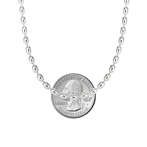 Savlano 925 Sterling Silver Oval Rice Bead Strand Chain Necklace For Women - Made in Italy Comes With a Gift Box - style: 3MM