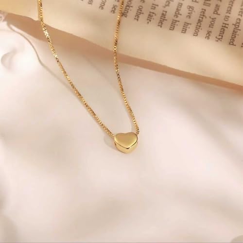 925 Sterling Silver Dainty Necklaces for Women Pendant Jewelry Gift for Her | Hypoallergenic Ocean Animal Love Cherry Blossom Jewelry, Ideal Valentine Birthday Christmas Graduation Gift for Wife Mom - color: Golden Heart