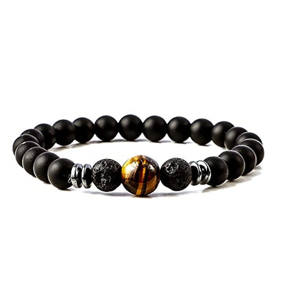 Eigso 6-8mm Wood Beads Bracelet Prayer Beads for Meditation Buddha Tibetan Bracelet for Men and Women - color: A3 : 3 Pcs Different
