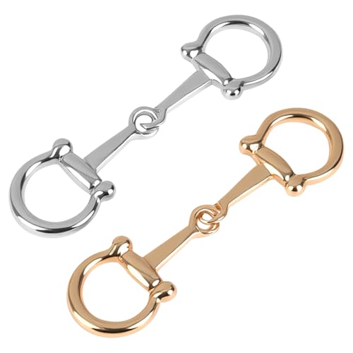 2 Pcs Horsebit Silk Scarf Buckle Rings, Gold and Silver | Zinc alloy styling rings, silk scarves, wraps and shawls, work and travel outfits, 2 finishes