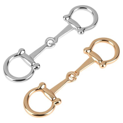 2 Pcs Horsebit Silk Scarf Buckle Rings, Gold and Silver | Zinc alloy styling rings, silk scarves, wraps and shawls, work and travel outfits, 2 finishes