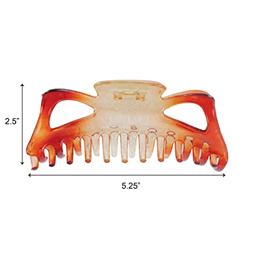 Women's Jumbo Jaw Clip Extra Large Marbelized Hair Claw (Glitter Orange) - color: Glitter Orange