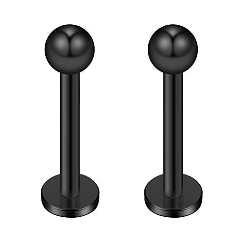 8PCS Assorted Colors Stainless Steel Body Jewelry Ball Eyebrow Ear Navel Belly Lip Piercing Bar Ring 16G 8mm - style: Lip Ring with Balls