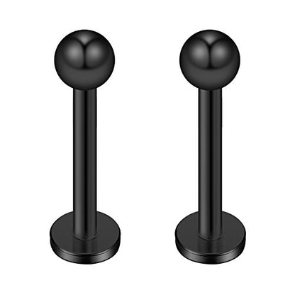 8PCS Assorted Colors Stainless Steel Body Jewelry Ball Eyebrow Ear Navel Belly Lip Piercing Bar Ring 16G 8mm - style: Lip Ring with Balls