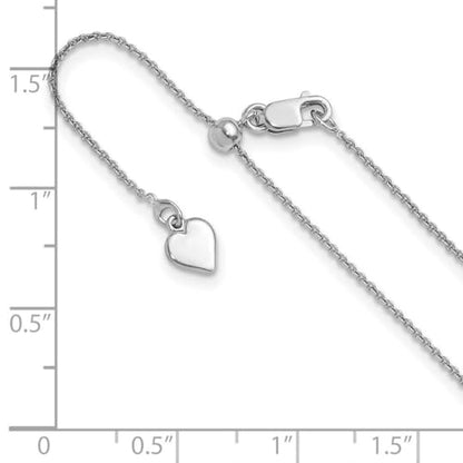 JewelryWeb 0.95mm 925 Sterling Silver Polished Lobster Claw Closure Adjustable Rolo Chain Necklace Chain Necklace for Women and Men - size: 30 inches