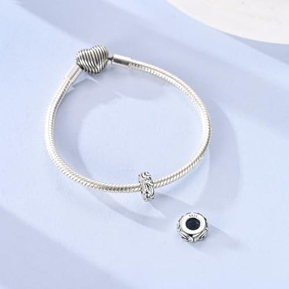 2pcs Stopper Spacer Beads for Pandora Bracelets, Sterling Silver Cross Ladybug Clip Spacer Charms For Bracelet DIY Jewelry Gift - color: Flower