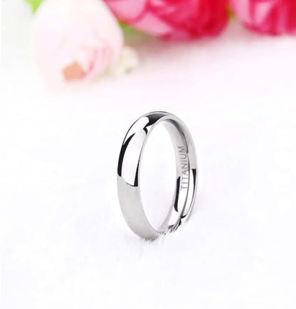 TIGRADE 2mm 4mm 6mm 8mm 10mm Titanium Ring Plain Dome High Polished Wedding Band Comfort Fit Size 3-15 - color: Silver 4mm