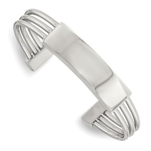 Chisel Engraveable ID Cuff Bangle in Stainless Steel