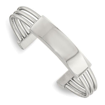 Chisel Engraveable ID Cuff Bangle in Stainless Steel