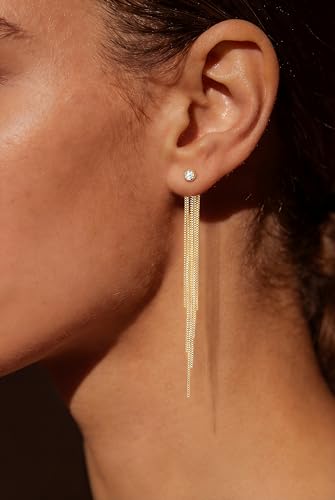 Carffordo 3Pcs Ear Cuffs Non Piercing for Women, Dainty Clip on Earrings | Trendy 14K Gold Plated Ear Cuff with Cubic Zirconia, Fake Piercing Cartilage Earrings, Lightweight Jewelry for Daily Wear - color: Dangle-Gold