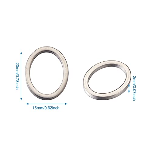 30Pcs Oval Linking Charms Open Bezel Hollow Frame Charm Pendants Linking Ring Connector Stainless Steel Beading Hoop for Earrings Bracelet Necklace Jewelry Making - color: Antique Silver - Oval