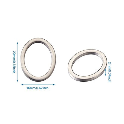 30Pcs Oval Linking Charms Open Bezel Hollow Frame Charm Pendants Linking Ring Connector Stainless Steel Beading Hoop for Earrings Bracelet Necklace Jewelry Making - color: Antique Silver - Oval