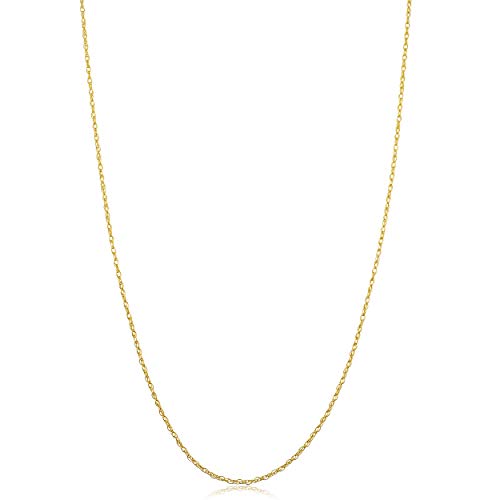 Kooljewelry Womens Classic Rope Chain - 10k Yellow Gold Barely-There Necklace, Thin Lightweight - size: 20 inch, style: 0.9 mm wide