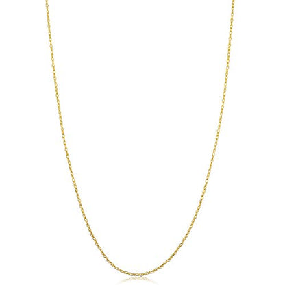 Kooljewelry Womens Classic Rope Chain - 10k Yellow Gold Barely-There Necklace, Thin Lightweight - size: 20 inch, style: 0.9 mm wide