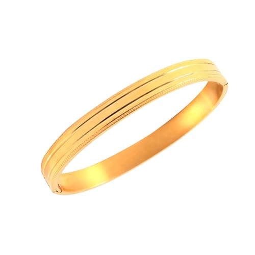 Jewarhaat Gold Bangle Bracelets for Women Trendy Love Stack Friendship Jewelry Stainless Steel Bracelet Anniversary Birthday Christmas Stocking Stuffers Adults Women - color: Gold