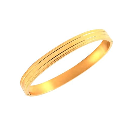 Jewarhaat Gold Bangle Bracelets for Women Trendy Love Stack Friendship Jewelry Stainless Steel Bracelet Anniversary Birthday Christmas Stocking Stuffers Adults Women - color: Gold
