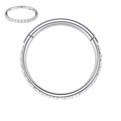FUNLMO 20G 18G 16G 12G Nose Ring Hoop Conch Rook Daith Helix Tragus Piercing Jewelry 316L Surgical Steel Cartilage Earring Conch Hoop Earring Septum Jewelry Belly Lip Ring 5mm to 14mm - color: Silver-Clear CZ, 1pc