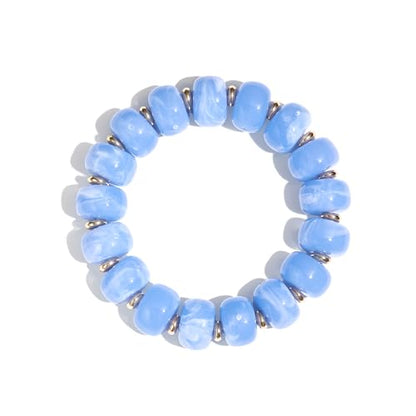Colorful Beaded Bracelets Boho Jewelry for Women Multicolor Resin Chunky Bracelet Summer Vacation Outfits Beach Gifts - color: Blue