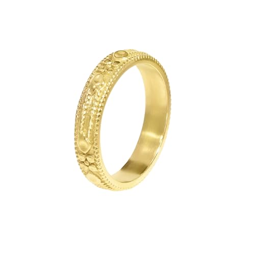 Hey Harper Gold Ring for Women - Gold Plated Stacking Waterproof & Sweatproof Jewerly Ring - Everday Non Tarnish Cute Fashion Circle Rings - style: Alex Ring
