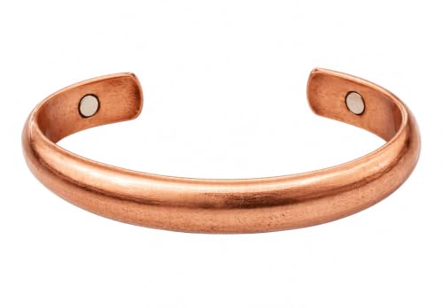 Touchstone Copper bracelet Tibetan style. Hand forged with solid and high gauge pure copper. Elegant minimalistic design. - style: Convex Plain