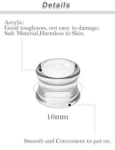 6G-30MM Hollow Acyrylic Gauges for Ear Saddle Plugs Gauges Tunnel Expanders Stretcher Double Flared Flesh Piercings Body Jewelry Set for Women Men - color: Clear:16mm = 5/8 inch.