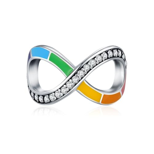 KEQ Rainbow Dangle Charm for Bracelet Necklace In A World Full Of Darkness Be A Rainbow Pride Month - color: Rainbow Infinity