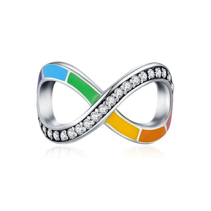 KEQ Rainbow Dangle Charm for Bracelet Necklace In A World Full Of Darkness Be A Rainbow Pride Month - color: Rainbow Infinity