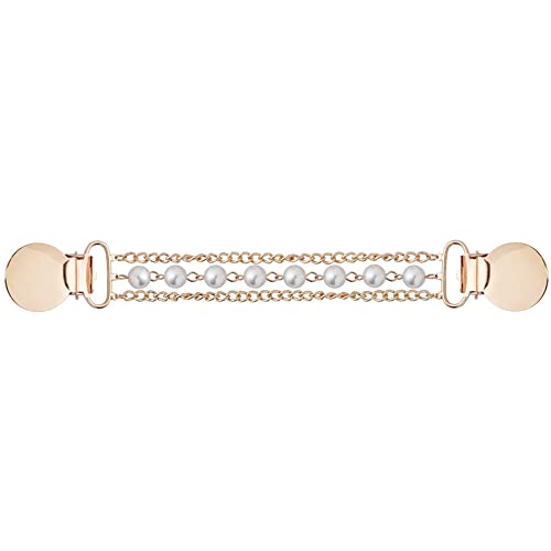 3pcs women's Pearl Sweater Clip dress fixed brooch Ladies anti-glare collar connection buckle Pearl clothes jewelry
