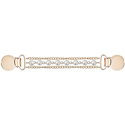 3pcs women's Pearl Sweater Clip dress fixed brooch Ladies anti-glare collar connection buckle Pearl clothes jewelry