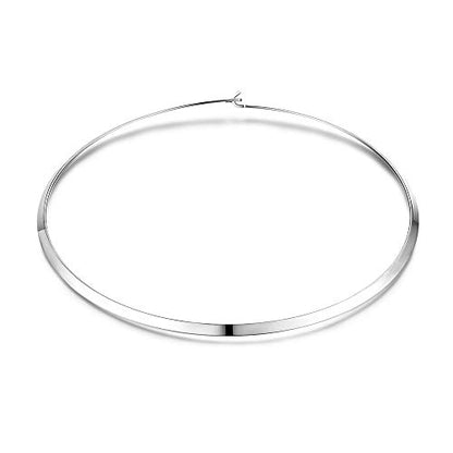 High Polished Stainless Steel Necklace Love Choker Heart Shape Women Statement Jewelry - color: Silver Clip Clasp