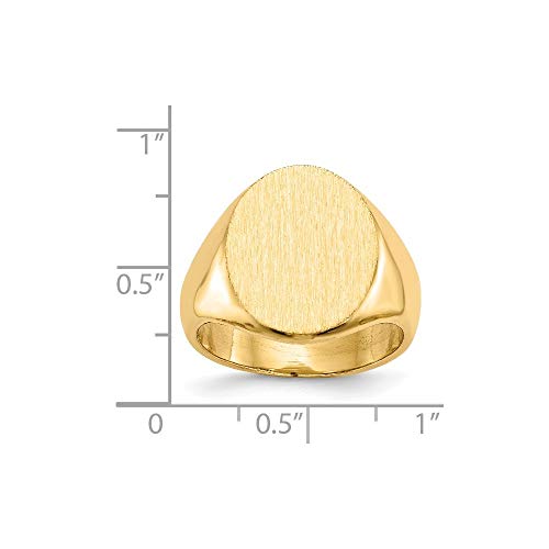 Roy Rose Jewelry Mens Large Signet Ring Custom Personalized with Free Engraving Available of Initials or Monogram ~ Size 10.25 in Solid 14K Yellow Gold