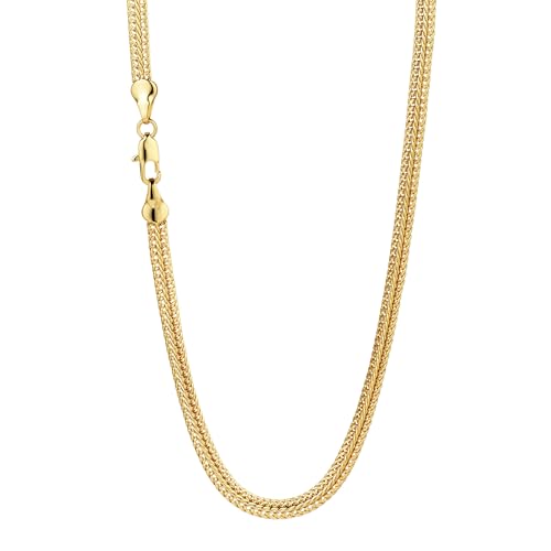 Gold Chain for Women & Men,14K Gold Chain Necklace for Men &Women Woven Chains for Womens Simple Layered Herringbone Choker Chains Necklaces 4MM 18” 20” 22” 24” - size: 24inchs
