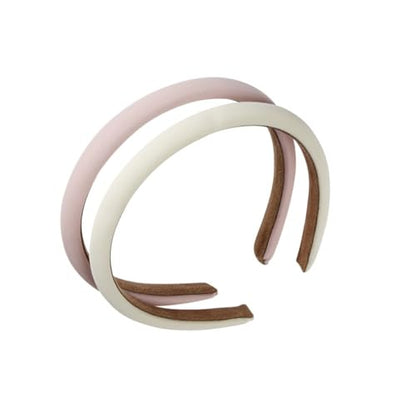 Scunci All Day Hold Padded Headbands for Women & Girls – Soft & Comfortable No-Slip Hairbands for Styling & Everyday Wear, Chic Pink & Off-White, 2-Pack