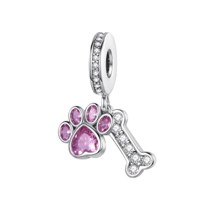 925 Sterling Silver Charms Pendants Mom Heart Dog koi fish Sea Turtle Football Charms for bracelet Pendants Beads Mom Sister Wife Family, Friends, Birthday gifts - style: Claw print Bone Pendant