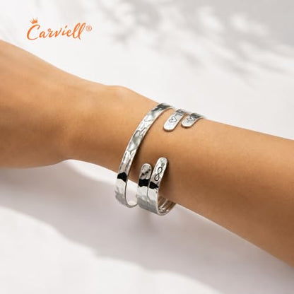 Bracelet - Gifts for Women – Inspirational, Friendships, Love, Mom, Daughters, Sisters, Christian, Graduations, Memorials & Wedding Gifts – 100+ Phrases – Stainless Steel, Gift Ready - color: COLLEAGUES Gift - Chance made us colleagues but the... friends.