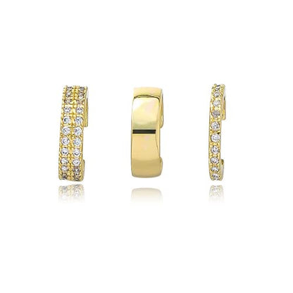 Ear Cuff for Women 14K Gold Plated Cuff Earrings Cubic Zirconia Hoop Huggie Ear Cuffs for Girls Gold Ear Cuffs Non Pierced Ear Clips Cartilage Earring Women Jewelry - color: Gold A