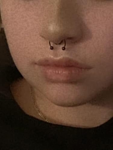 QWALIT Fake Nose Ring Fake Lip Piercing Fake Lip Ring Fake Nose Ring Hoop Fake Snake Bites Fake Lip Piercings Faux Lip Rings Fake Nose Piercing Clip on Nose Ring Spring - color: A1-stick on stud+hoops-silver/black