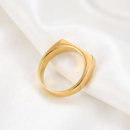 PCY Stainless Steel Gold Plated Men Women Band Ring - color: 4mm Gold CFX