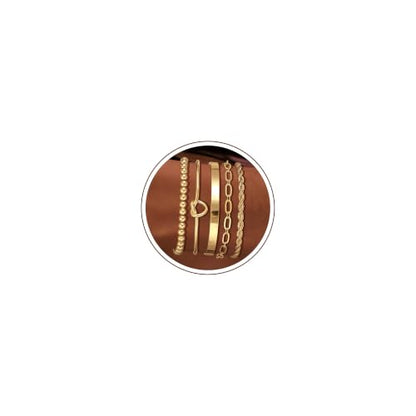 14K Gold Plated Stackable Bangle Bracelets Set for Women | Cuff Bracelet Stackable Bangles Bracelet for Women Trendy Fashion Accessories Tie Knot Cuban Rope Paperclip Beaded Bracelets - color: 5-layer G GD