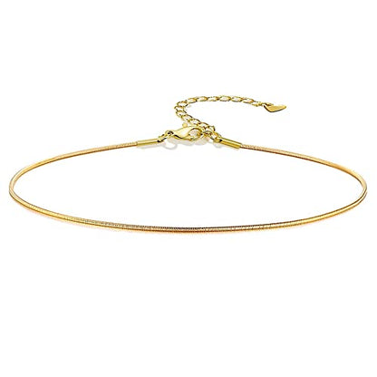Gold Anklets for Women Waterproof,18K Gold Plated Anklet for Women Snake Chain Link Dainty Ankle Bracelets Summer Beach Jewelry - color: 1.2mm-Gold