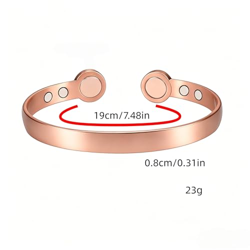 Calming Bracelet Ring Set for Women, Menopause Bracelets Adjustable Bangle Stainless Steel Cuff Climacterium Anxiety Stress Relief Energy Open Jewelry Gift - color: Rose Gold PRO+ Rose Gold