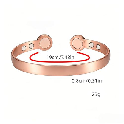 Calming Bracelet Ring Set for Women, Menopause Bracelets Adjustable Bangle Stainless Steel Cuff Climacterium Anxiety Stress Relief Energy Open Jewelry Gift - color: Rose Gold PRO+ Rose Gold
