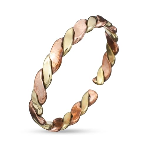 Pure Copper Cuff Bangle Bracelet 100% Solid, Raw & Uncoated Handmade Bracelets Jewelry Cuff Gift Bangle for Women & Men - color: Copper Cb-107