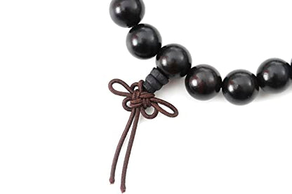 Eigso 6-8mm Wood Beads Bracelet Prayer Beads for Meditation Buddha Tibetan Bracelet for Men and Women - color: B3:10MM Ebony