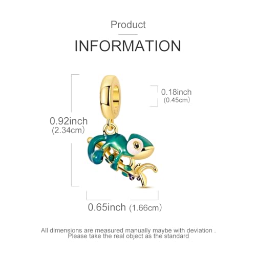 14K Gold Plated Charms for Bracelets Necklace Star Moon Cross Beads Woman | 925 Sterling Silver Charms Butterfly Cute Cat Dog Evil Eye Lucky Bracelet Beads Aesthetic Peandant Jewelry Gift for Mom - color: gold chameleon
